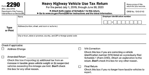 Form 2290 Filing Requirements